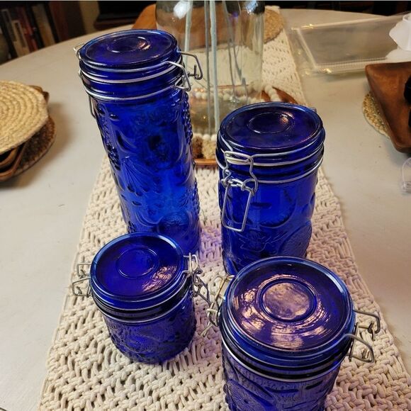 Blue Glass Containers  - Picture 1 of 5